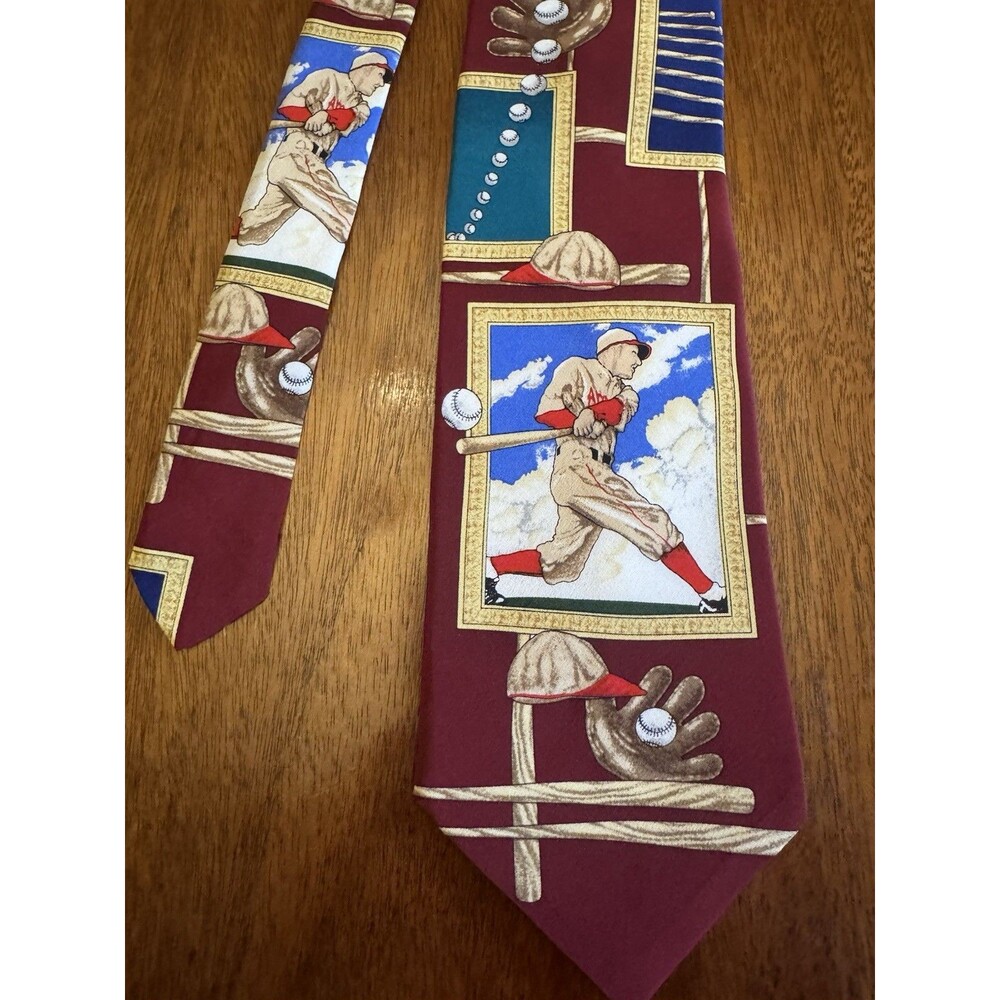 The Saturday Evening Post Baseball Silk Tie Americana Sports